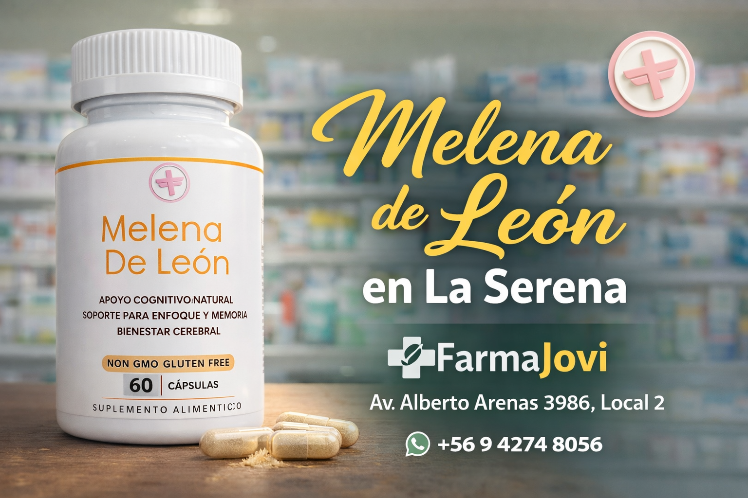 Melena de León disponible en FarmaJovi, farmacia en La Serena